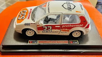 Volkswagen Golf Rally CCS 1:24 Burago MKIV GTI R32 Tdi 1998 Die Cast Model VW • $24.95