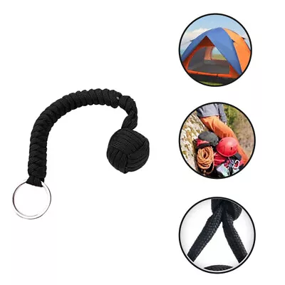 1X Survival Monkey Fist Paracord Keychain Keyring Military Steel Ball Outdoor AU • $11.78