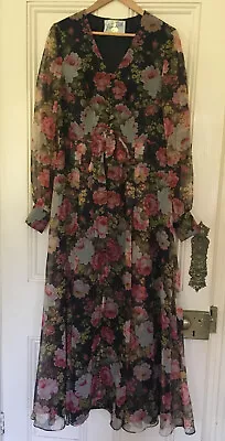 Dreamy Romantic Floral Vintage Dress Van Roth Tagged 18 Suit Modern Size 12/14 ? • $39.95