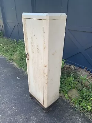 Small Vintage MCM Art Deco Metal Pantry Cabinet Steel Kitchen Storage Cupboard • $175