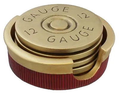 $19.99 • Buy 12 Gauge Shotgun Shell Coaster Set/4 Bullet Coasters Hunting Cabin Man Cave  