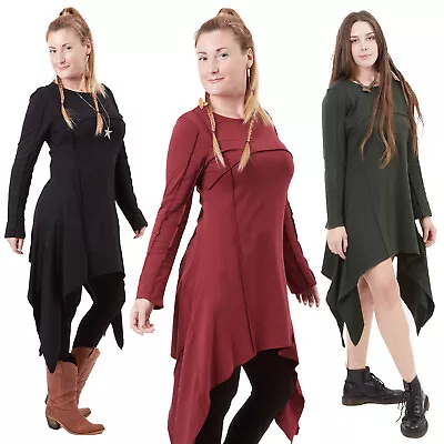 Witch Dress Long Sleeve Pixie Hem Boho Festival Dress Pagan Clothing Plus Size • £36