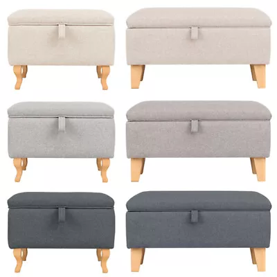 £62.95 • Buy 49cm 71cm Ottoman Storage Footstool Pouffe Bench Chair Chest Bedding Box Fabric