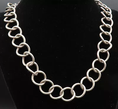 MEXICO 925 Sterling Silver - Vintage Heavy Minimalist Chain Necklace - NE3884 • £342.66