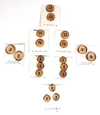 Wood Buttons Vintage Lansing 7/8  3/4  & 5/8  NOS Mixed Lot Of 19 4&2-Hole Tan • $10.75