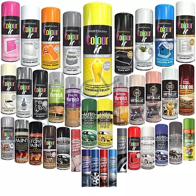 All Purpose Spray Paint Aerosol Matt Gloss Primer Satin Wood Metal Plastic Multi • £7.99