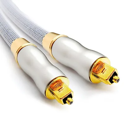 Optical Cable Digital Audio Platinum TOSLINK SPDIF Surround Sound Lead 0.5 - 10m • £9.45