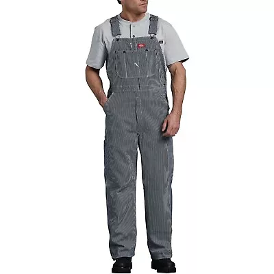 Dickies Men's Coverall Bib Overall Workwear Cotton Stripe Adjustable Strap 83297 • $64.88