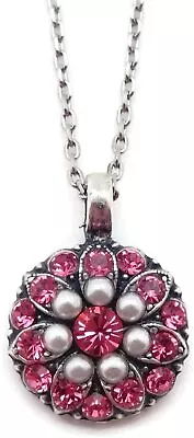 Mariana Saba Rose Crystal And Pearl Silvertone Guardian Angel Necklace M48209 • $74