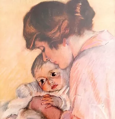 Motherly Love Infant 1920 Maud Tousey Fangel Lithograph Pastel Art Print HM1D • $49.99