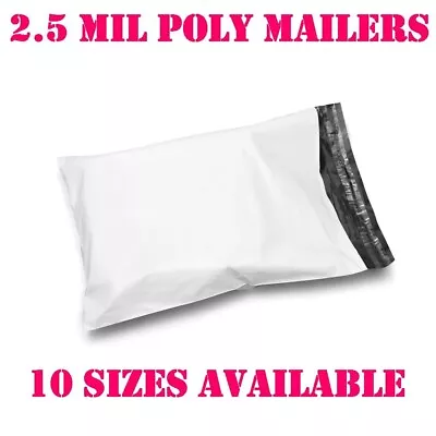 Poly Mailers Shipping Envelopes Self Sealing White Plastic Mailing Bags Any Size • $7.80