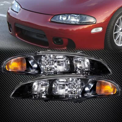 Headlights Set Pair Fits 97-99 Mitsubishi Eclipse Rs Gs • $108.99