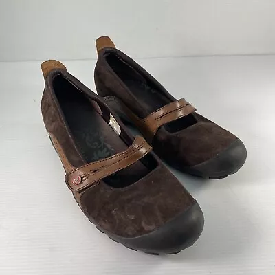 Merrell Plaza Bandeau Espresso Brown Suede Leather Mary Jane Shoes Womens 10 • $24.50