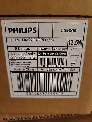 (8-Pack) Philips 13.5-Watt LED Lamp Light Bulb Soft White A19 1500-Lumen 2700K • $28