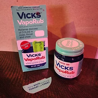 Unused In Box Vintage Vicks VapoRub 3 Oz  With Box Original • $45