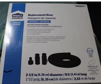 $20.85 • Buy 2 1/2 Inch X 8 Feet Universal Replacement Wet/Dry Vacuum Hose With Adapter NEW