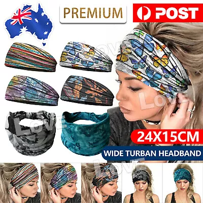 Women Running Soft Wide Hairband Yoga Elastic Stretch Headband Turban Head Wrap • $4.45