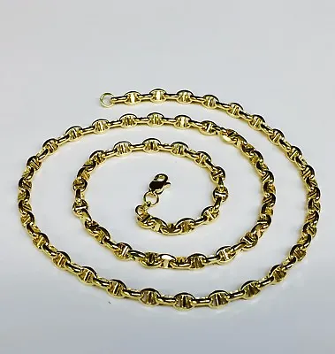 14k Yellow Gold Mens Anchor Mariner Chain Necklace 4MM 9 Grams  22  • $874