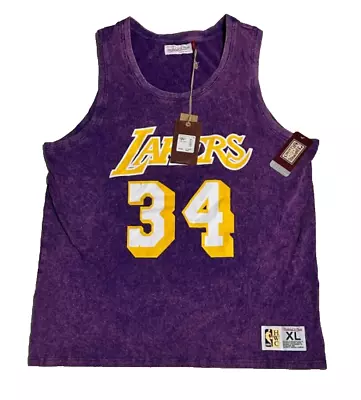 MITCHELL & NESS SHAQUILLE ONEAL LAKERS NBA JERSEY T SHIRT XL BRAND NEW Throwback • $30