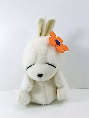 Mashimaro White Bunny Rabbit Yellow Ear Orange Foam Flower Plush Stuffed Animal  • $14.95