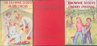 Lot Of 3 Vintage  The Brownie Scouts  Books 1949-1950 - Hardcover - Mildred Wirt • $15.37