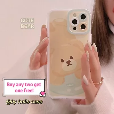 $10.99 • Buy Cute Cartoon Clear Bear Case Cover For IPhone 13max 13pro 11 12 Pro Max Plus X 7