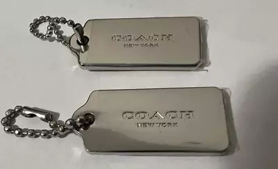 1.9  COACH NEW YORK  Heavy METAL Silver BAG TAG CHARM FOB KEY CHAIN HANG TAG • $23.99