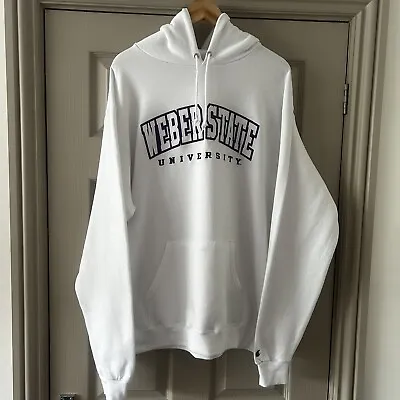 £14.99 • Buy Champion Mens Weber State University Embroidered Logo Hoodie White Size Large