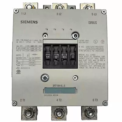 Siemens 3RT1064-6AF36 3-Pole Sirus IEC Contactor 120-127 Volt Coil • $425