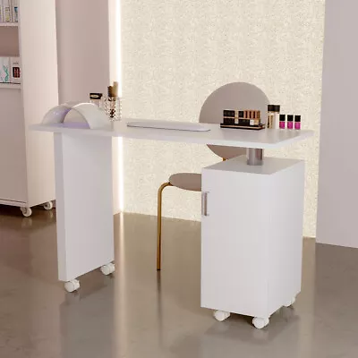 White Professional Manicure Table Salon Nail Station Beauty Desk Wooden • £99.95