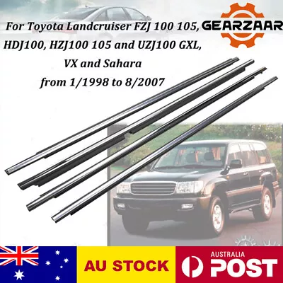 $51.77 • Buy For Toyota LandCruiser 100 105 Series 4x Chrome Weatherstrips All Side Doors AU
