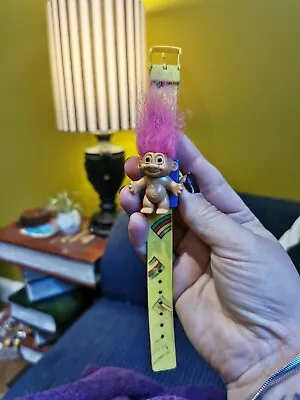 VERY RARE Vintage TROLL Magical World Of Trolls PINK HAIR  Watch Untested  • $50.52