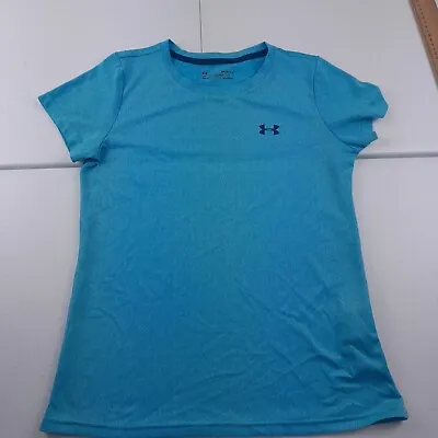 Under Armour HeatGear Gym Top Women's Size S Blue Has A Small Amount Of Stretch • £9.99