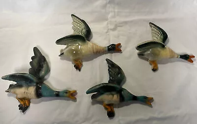 $12.95 • Buy Vintage Chalkware Wall Plaque 8  & 6” Duck Flying Mallard