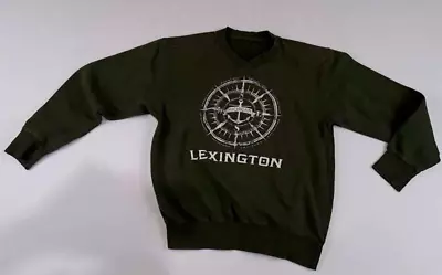 Vintage Lexington Michigan Cotton Olive Green V-Neck Sweatshirt Medium • $22.50