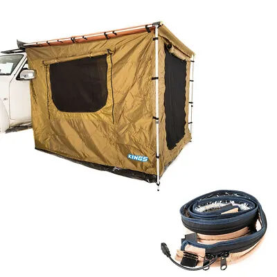 Adventure Kings 2.5x2.5m Awning Tent + 1.3m LED Strip Light Outdoor Camping 4WD • $188.95