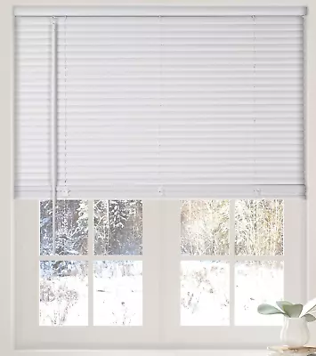 Calyx Interiors 1” Cordless Vinyl Mini Blinds White 34.5W X 36H • $23.26