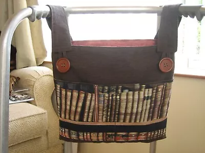 Walking/zimmer Frame Bag With 4 Pockets - Brown/books • £11.50