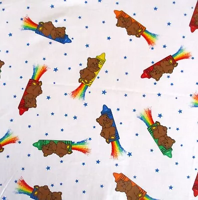 Teddy Bear Crayon Fabric Vintage Princess Fabrics Pattern 382 5 Yds. • $15.25