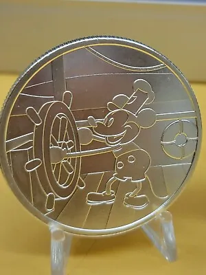 2017 $2 NIEU DISNEY MICKEY MOUSE STEAMBOAT WILLIE  1 Oz .999  SILVER COIN  • $26