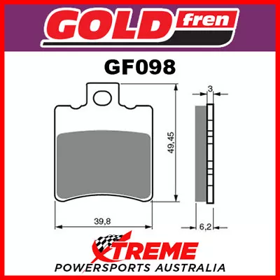 $44.95 • Buy Italjet 50 Formula 98-00 Sintered Dual Sport Front Brake Pad Goldfren GF098S3