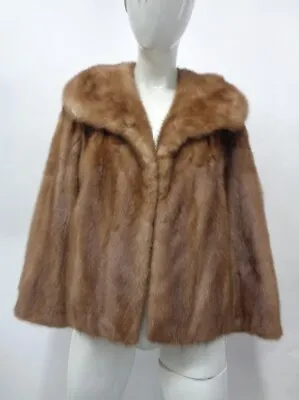 Excellent Canadian Pastel Mink Fur Bolero Jacket Coat Women Woman Size 6 Small • $243