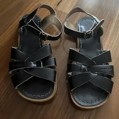 Saltwater Sandals Black Size 6 • $80