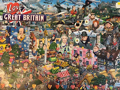 Gibson Mike Jupp’s I Love ❤️ Great Britain Comic Humour 1000 Piece Puzzle Fun • £6.99