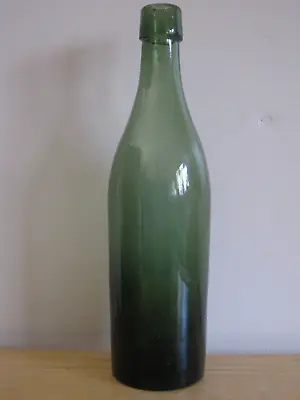 Vintage Green Wine Bottle With Applied Lip & Heavy Base • $12