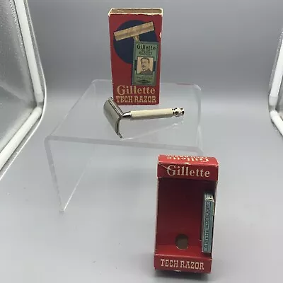 Gillette Vintage Tech Double Edge Razor With Box & Blade  NOS • $55