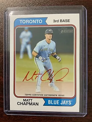 2023 Heritage Red Ink Real One /74 Auto Matt Chapman Blue Jays • $40