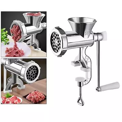 Manual Meat Grinder Stainless Steel Mincer Table Hand Crank Tool Vegetables L • £22.73