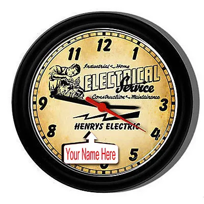 Personalized Electrical Electrician Tools Vintage  Retro Art Sign Wall Clock • $26.95