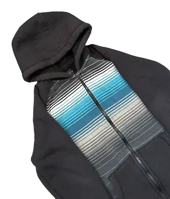 Vintage Grunge Skater Striped Sweatshirt Y2k Mallgoth Full Zip Hoodie Men's S • $25